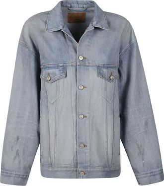 Balenciaga Overhemden, Dames, Blauw, M, Denim, Denim Overhemden