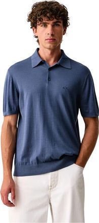 A|X Armani Exchange Regular Fit Katoenen Polo - Heren - Polos - Blauw - M - Katoen - Tops