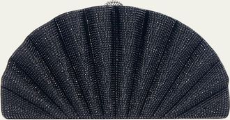 Judith Leiber Origami Crystal Fan Clutch Bag