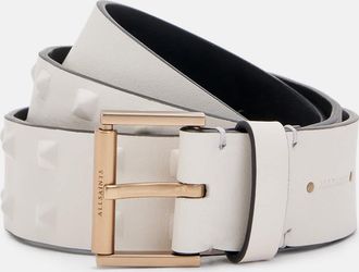 AllSaints Cow Leather Lara Leather Cover Studded Belt, Size: M