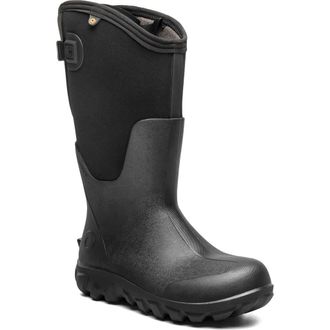 Bogs Classic Seamless Adjustable Calf Tall Rain Boot in Black at Nordstrom, Size 10