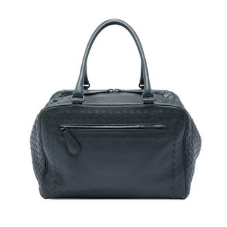 Bottega Veneta Pre-owned Bottega Veneta Intrecciato Trimmed Goatskin Madras Brera Handbag Ladies 5MVAN2DEE3298ASD