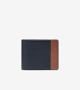 Cole Haan Mens Triboro Leather Wallet - Blue