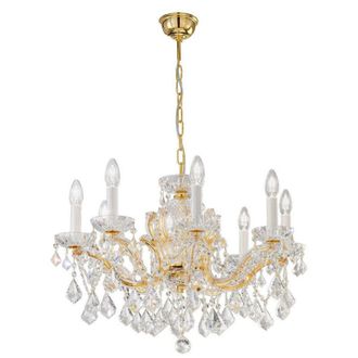 Kolarz Kolarz - Maria Louise - Ara&ntilde;a Cl&aacute;sica De Cristal Con 8 Brazos, Oro Pulido, 8x E14