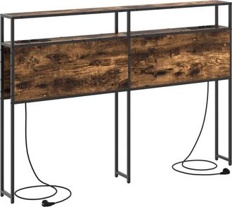 vidaXL Storage Headboard Smoked oak 120 cm Engineered wood Vidaxl