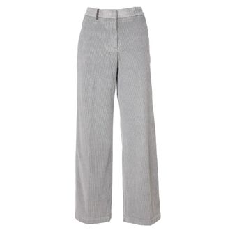 PESERICO Dames, Broeken, Grijs, Maat: S Corduroy