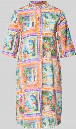 Emily van den Bergh Knielanges Kleid aus reiner Viskose in Hellgruen, Gr&ouml;&szlig;e 36