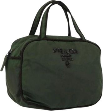 Prada Pre-owned Handbags, female, Green, Size: ONE SIZE Pre-owned Nylon Handbag