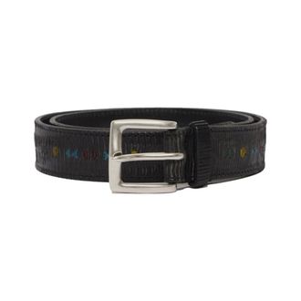 Orciani Belts, male, Black, Size: 100 CM Laser-Cut Leather Belt