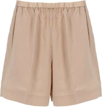 Patou Beige Silk Stripes Shorts