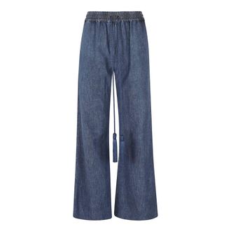 Valentino Garavani Boot-cut Jeans, female, Blue, Size: M Tasseled High-Rise Bootcut Jeans