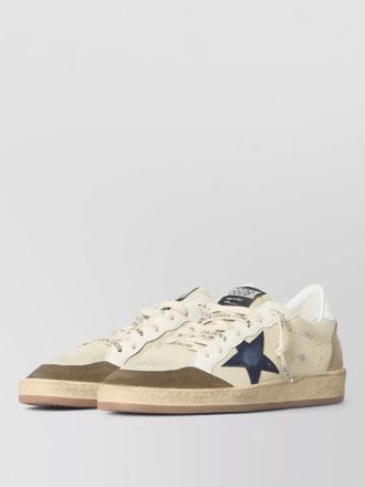 Golden Goose ball star leather denim low top sneakers