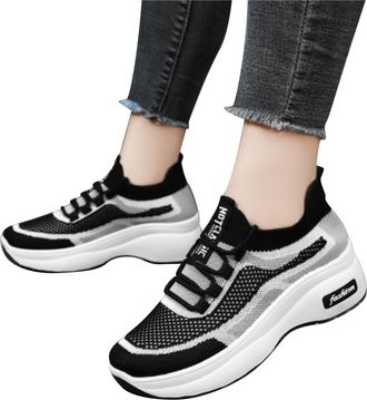 Generic Womens Slip on Trainers Wide Fit Running Trainers Womens Shoes Ethnic Casual Shoes Fashion Hollow Breathable Flat Heel Soft Sole Casual Sports & Outdo