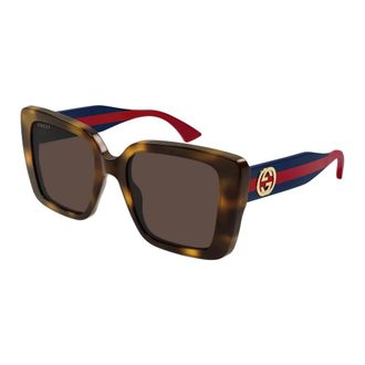 Gucci Square Frame Sunglasses - female - Gucci - Sunglasses - Brown - 53 MM - Accessories