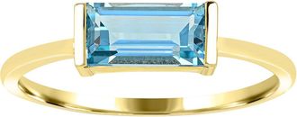 Diamond2Deal 10K Yellow Gold Swiss Blue Topaz Engagement Ring ( 1.10 Ct )