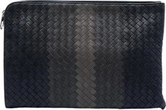 Bottega Veneta Pre-owned Clutches, female, Black, Size: ONE SIZE Pre-owned Woven Leather Clutch