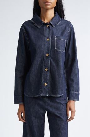 Max Mara Enfasi Denim Shirt Jacket in Ultramarine at Nordstrom, Size 10