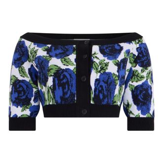 Philosophy di Lorenzo Serafini Short Floral Cardigan - female - Philosophy di Lorenzo Serafini - Cardigans - Multicolor - M - Knitwear