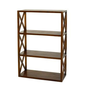 Macabane Estanter&iacute;a de 3 niveles madera de mindi marr&oacute;n