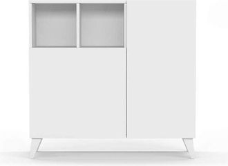 HERDASA Herdasa - Recibidor zapatero 2 puertas en blanco. 87 cm (alto) x 90 cm (ancho) x 27 cm (prof.)