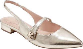Bandolino Aubriana Slingback Mary Jane Pointed Toe Flat in Gol01 at Nordstrom Rack, Size 5.5