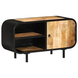 vidaXL Mueble Para Tv De Madera Maciza De Mango Rugosa 90x30x48 Cm Vidaxl