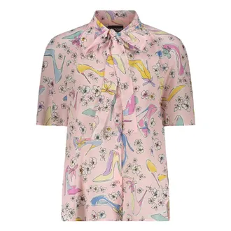 Moschino Shirts, female, Multicolor, Size: L Printed Silk Shirt