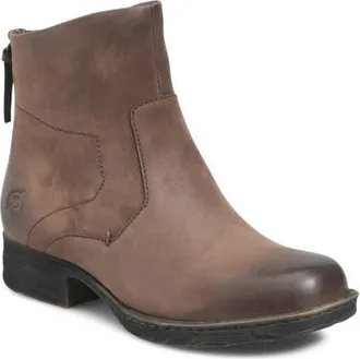 B&oslash;rn Mercado Leather Bootie in Dark Brown Nubuck at Nordstrom, Size 8.5