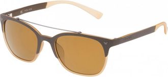 Police Womens SPL161537ESG 53 Sunglasses - Brown - One Size