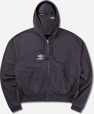 Umbro Compact Masked Zip Hoodie Washed Black