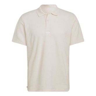 adidas Mens adidas originals Printing Brand Logo Solid Color Short Sleeve White Polo Shirt IB7723