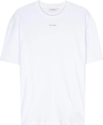 Calvin Klein Katoenen T-shirt met Ronde Hals en Regular Fit - Heren - T-shirts - Wit - XL - Katoen - Tops