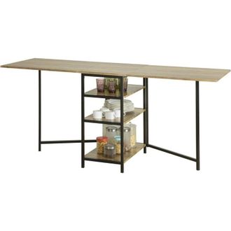 SoBuy Sobuy - Modern Industrial Design Folding Dining Table with 3 Shelves,FWT62-N