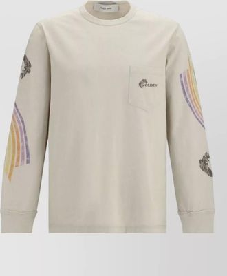 Golden Goose cotton asymmetric print crewneck sweatshirt