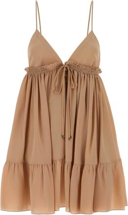 Chlo&eacute; Peach Silk Mini Dress