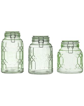 10 Strawberry Street Set of 3 Bleeker Glass Canisters