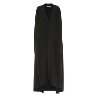 Alberta Ferretti Alberta Ferretti, Capes, female, Black, Size: XS Satin Lapel Silk Cape