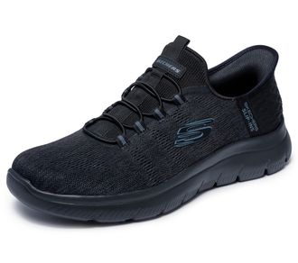 Skechers Mens Summits Key Pace Sneaker, Black Mesh, 7 UK