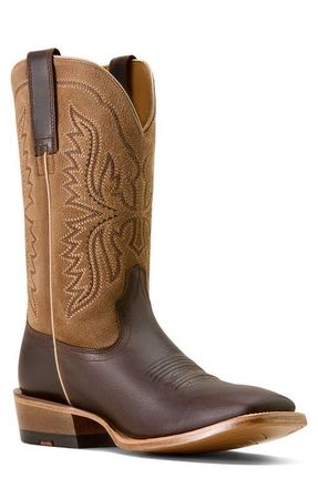 Ariat Preston Wide Square Toe Cowboy Boot in Brown at Nordstrom, Size 11.5
