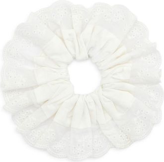 Tasha Oversize Eyelet Scrunchie in Ivory at Nordstrom