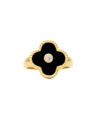 Rivka Friedman 18K Platedonyx Cz Ring