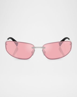 Miu Miu A50S Rimless Oval Metal Sunglasses