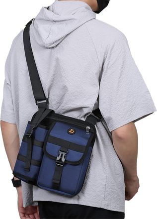 Generic Shoulder Bag for Men,Adjustable Strap with Bottle Holder | Men Shoulder Bag Sling Backpack - for Outdoor Hiking Climbing Work Cycling Riding Commuting