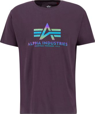 Alpha Industries T-Shirt ALPHA INDUSTRIES Basic T-Shirt BL Rainbow Ref., Herren, Gr. L, lila (plum), Obermaterial: 100% Baumwolle, Shirts T-Shirt