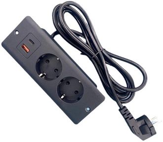 OEM Regleta De Sobremesa Con 2 Enchufes, 1 Puerto Usb, 1 Interfaz Pd20w Tipo-c Y Un Cable De Alimentaci&oacute;n De 1,5 Metros