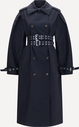 Ganni Trench doppiopetto in cotone con doppia cintura Woman 34