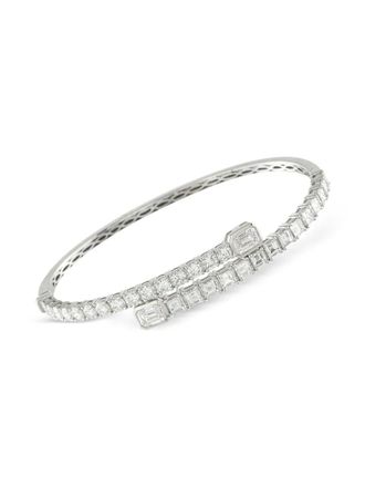 Luxury Bazaar 18K white gold diamond bangle - women - 18kt White Gold/Diamond - One Size - Silver