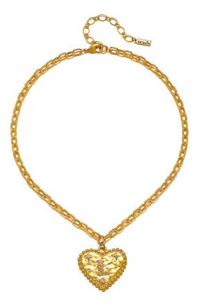 Sequin The Celeste Initial Pendant Necklace in Gold - L at Nordstrom