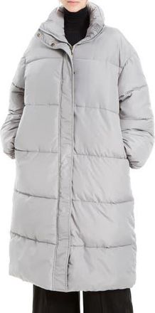 Max Studio Longline Puffer Jacket in Grey at Nordstrom Rack, Size X-Small