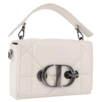 Dior Caro Leather White Leather Handbag (Pre-Owned)